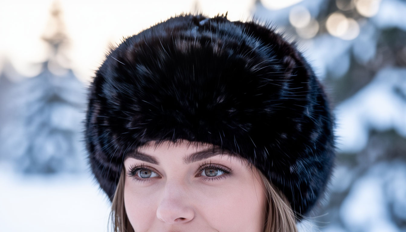 шапка таблетка из меха